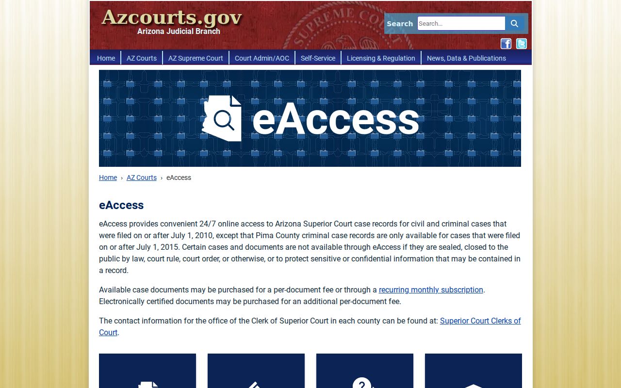 Peoria resident lookup using Arizona Superior Court eAccess